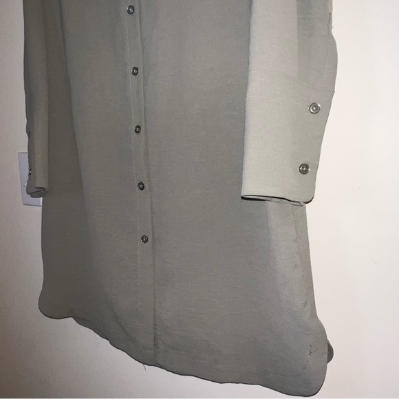 DKNY Size 4 Olive Green Shirt Dress Tunic Top - Picture 6 of 7